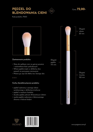 Pagano Pędzel do blendowania cieni P003
