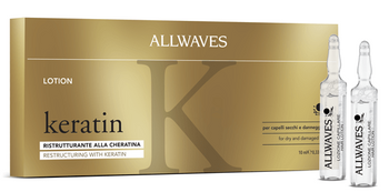 Allwaves Keratin Lotion odmładzający i regenerujący włosy z keratyną 12*10 ml