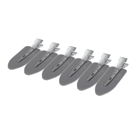 FOX Earth Colors Stone Klipsy fryzjerskie SZARY 6szt/op