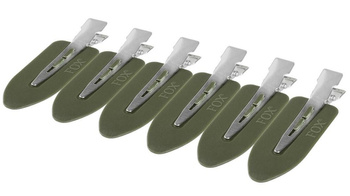 FOX Earth Colors Stone Klipsy fryzjerskie OLIWKOWY 6szt/op