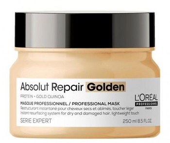 Loreal Absolut Repair Gold Maska do włosów zniszczonych z drobinkami złota 250 ml