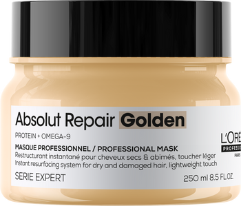 Loreal Absolut Repair Golden Maska do włosów zniszczonych z drobinkami złota 250 ml